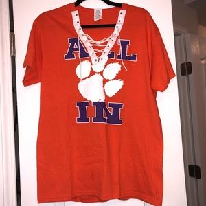Clemson Lace Up Tshirt